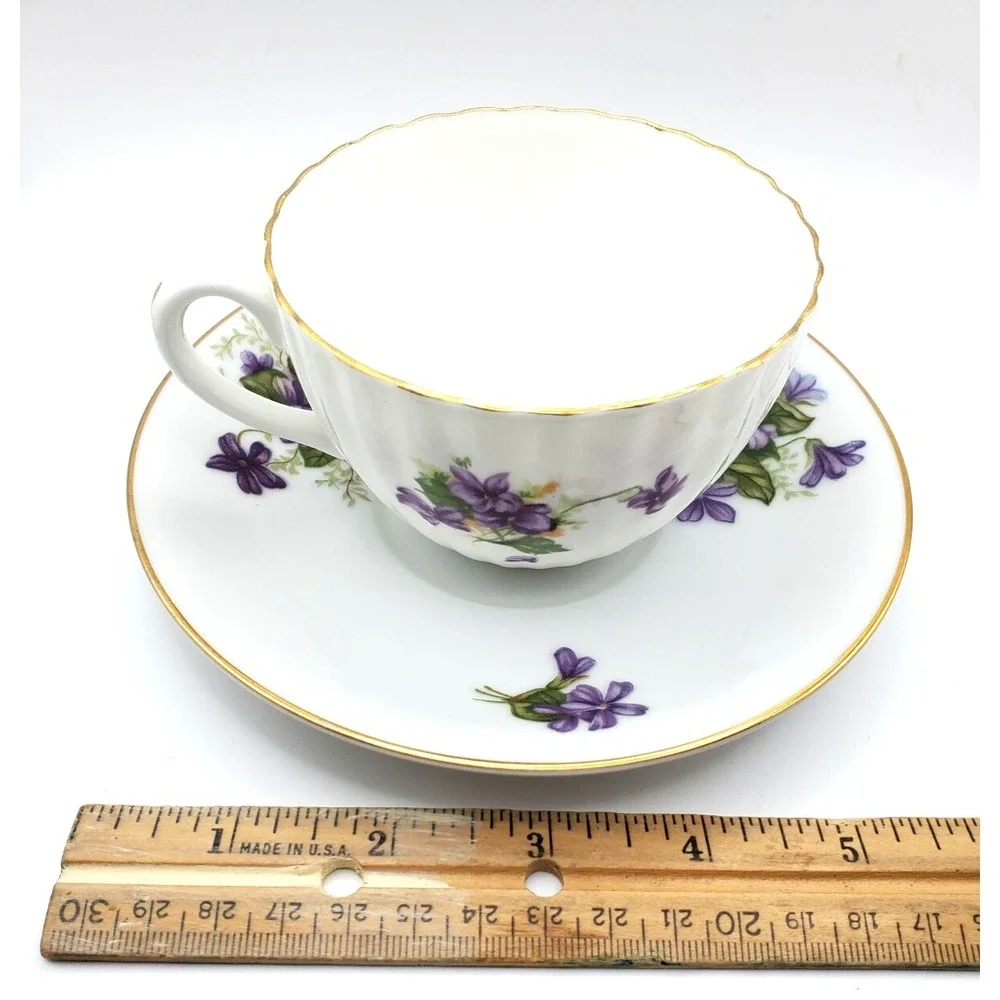 Vintage Radfords England Bone China Teacup & Saucer Violets